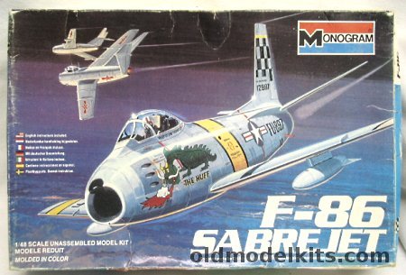 Monogram 1/48 North American F-86 Sabre Jet - 'The Huff' or 'Miss Jenny', 5427 plastic model kit